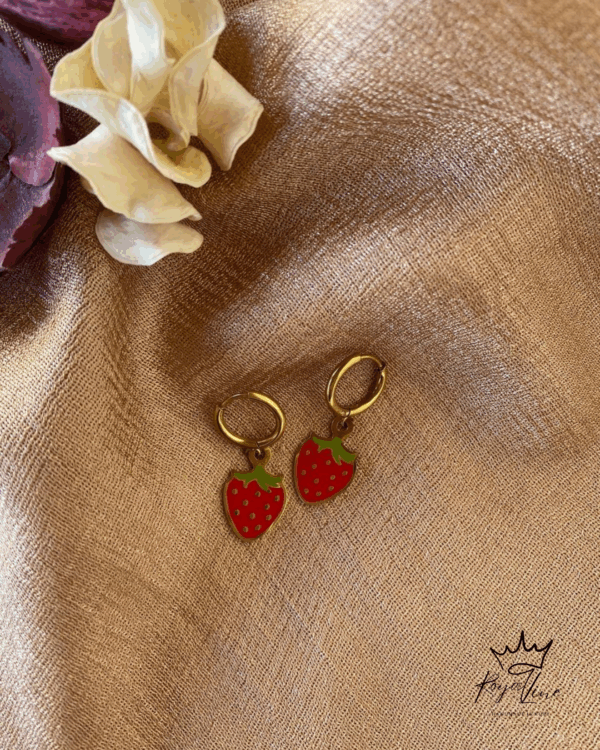 Σκουλαρίκια Strawberry Kiss Hoops