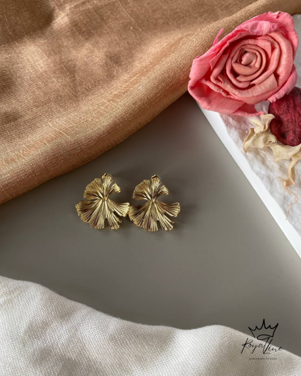 Σκουλαρίκια Golden Leaf Stripes